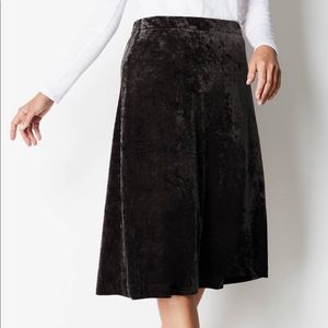 J. Jill New Women's Velour Black Midi Calf Length Skirt Size M